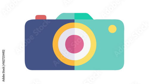 Colorful camera illustration for photography enthusiasts and graphic designers seeking creative assets