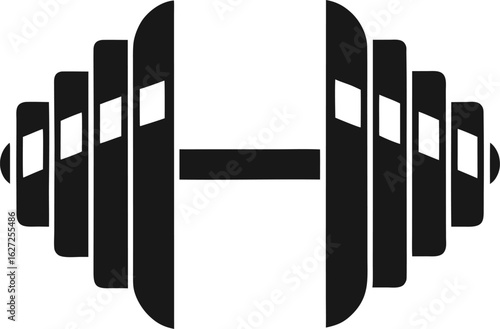 dumbbell gym silhouette art