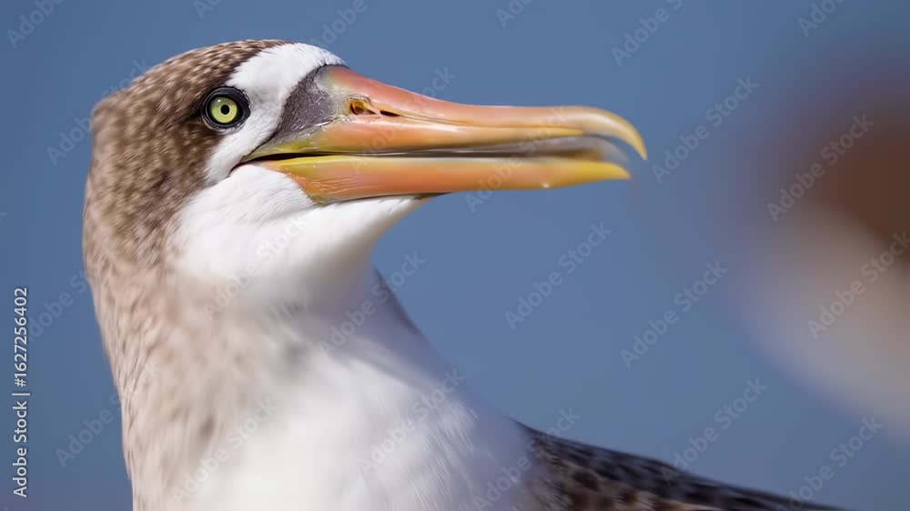 Close-Up of a Seabird: Detailed Portrait, Eye Contact, and Beak Close-Up of a Seabird: Detailed Portrait, Eye Contact, and Beak