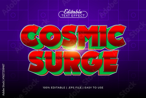 cosmic surge editable text effect with a cosmic and star text style