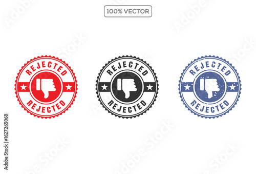 Approved rejected stamp vector illustration decision concept green red grunge circle seal design vector 1