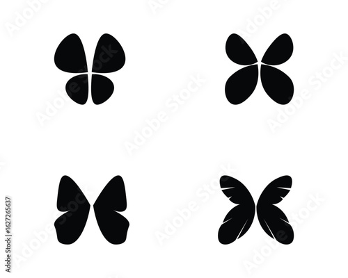 Vector - Butterfly conceptual simple, colorful icon. Logo. Vector illustration
