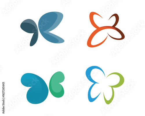 Vector - Butterfly conceptual simple, colorful icon. Logo. Vector illustration