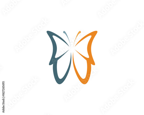Vector - Butterfly conceptual simple, colorful icon. Logo. Vector illustration