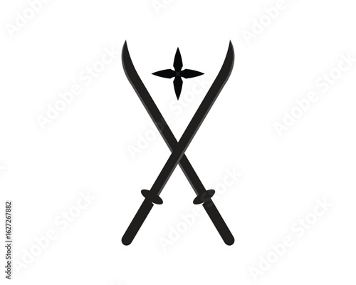 Cross swords icon flat. Simple vector symbol and bonus icon