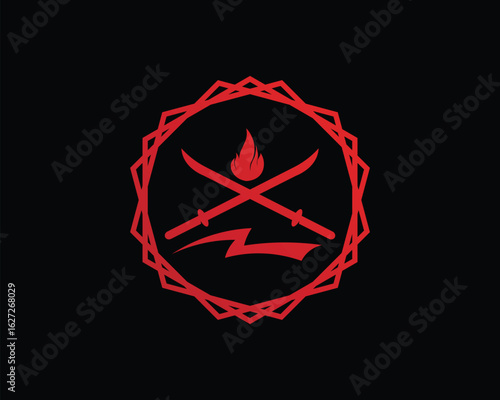 Cross swords icon flat. Simple vector symbol and bonus icon