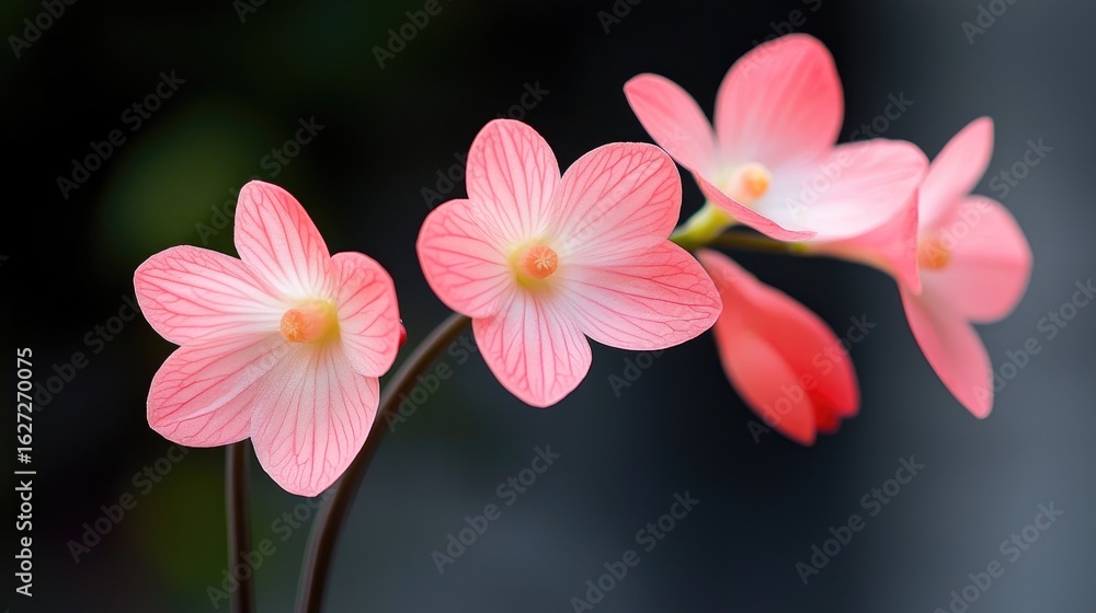 Naklejka premium Delicate pink blossoms in close-up focus.