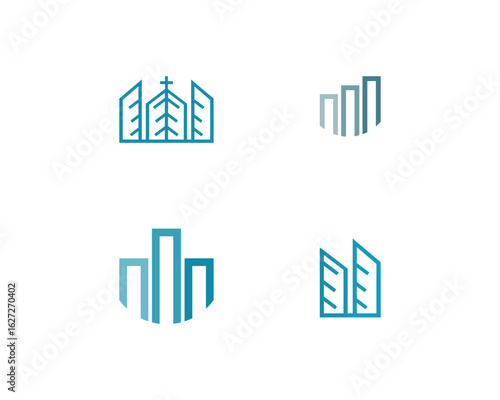 Real estate and home buildings logo icons template