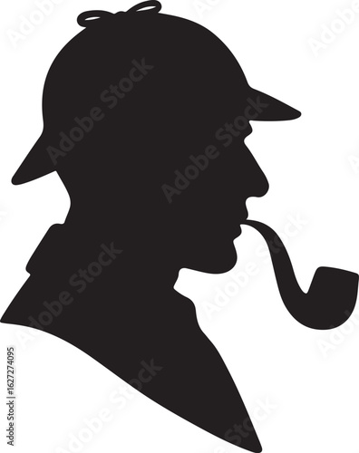 Sherlock Holmes Silhouette – Classic Detective Icon Design