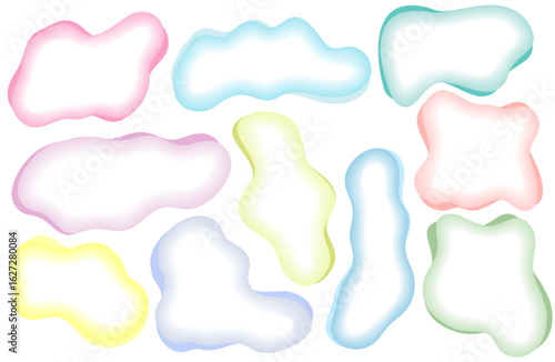 Cloud-like abstract shapes. 雲のような抽象的な形　もくもく　ふわふわシェイプ