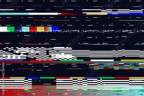 Abstract dark colorful gradient VHS glitch effect background
