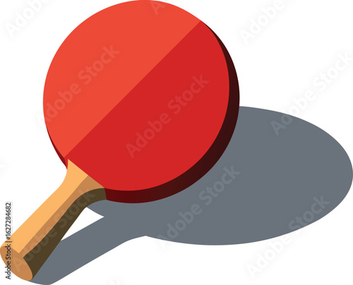 Table tennis paddle and ball with shadow banner design