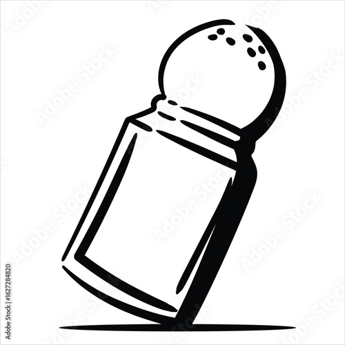 Lineart Salt Shaker Vector Illustration Minimalist Lineart Style