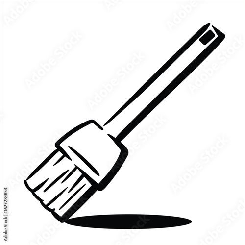 Lineart Basting Brush Vector Illustration Minimalist Lineart Style