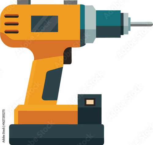 Cordless power drill with detachable battery pack illustration