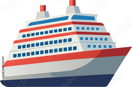 Side view of a cruise ship with visible decks