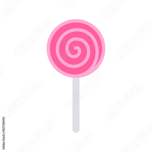 Vector illustration of a pink swirl lollipop isolated on background.