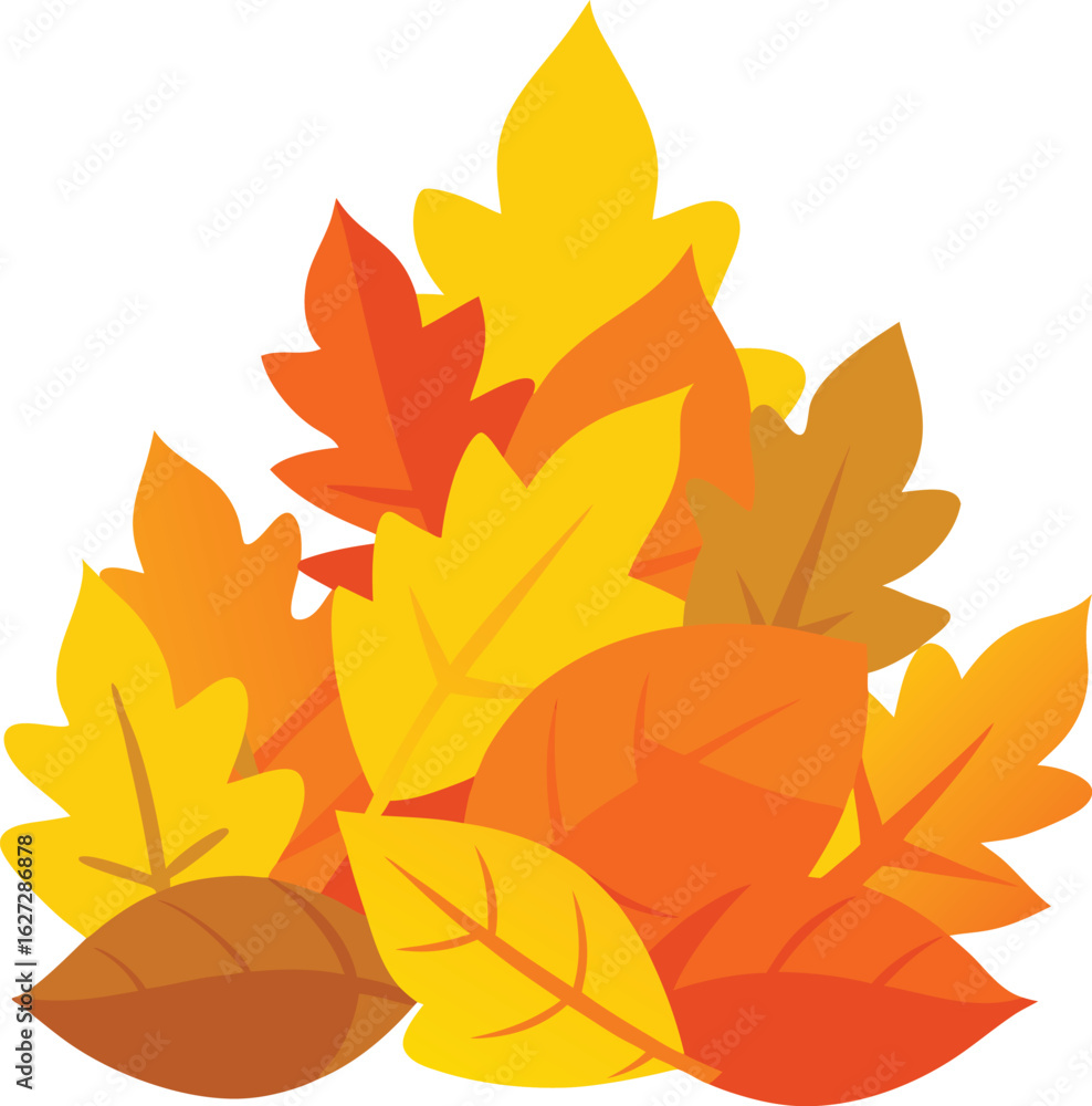 Obraz premium Autumn leaves pile in warm orange and yellow tones