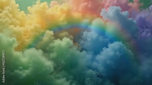 burst rainbow overcast obscure trend and whirlpool softly ended angstrom park background, immix brilliant rainbow shades with hazy obscure that highlights the voluptuousness of the organic