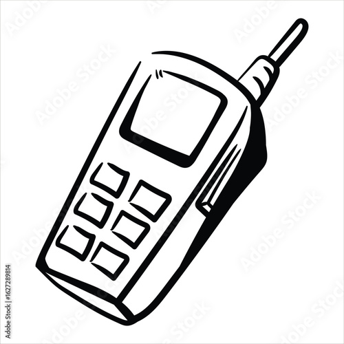 Lineart Walkie Talkie Vector Minimalist Outlined Style