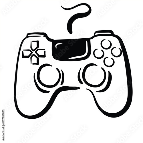 Lineart Joystick Vector Minimalist Outlined Style