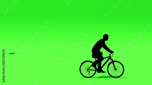 Wallpaper Mural Silhouette man riding bicycle on green screen Torontodigital.ca