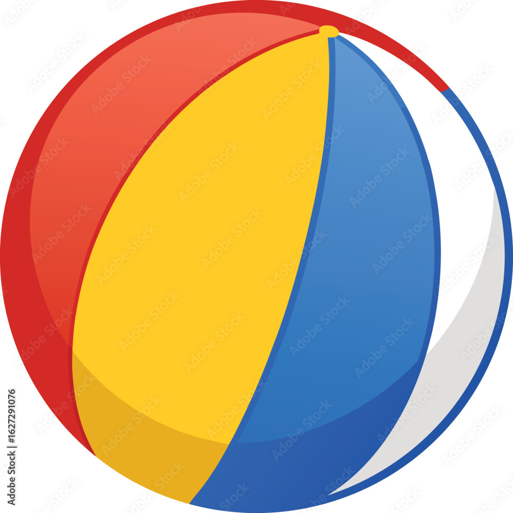 Fototapeta premium Vibrant beach ball illustration with colorful panels