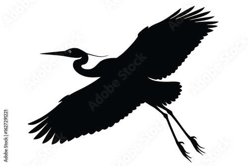 flying stork silhouette