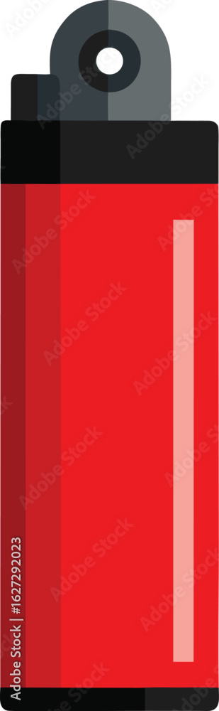 Fototapeta premium Red disposable lighter with black top illustration