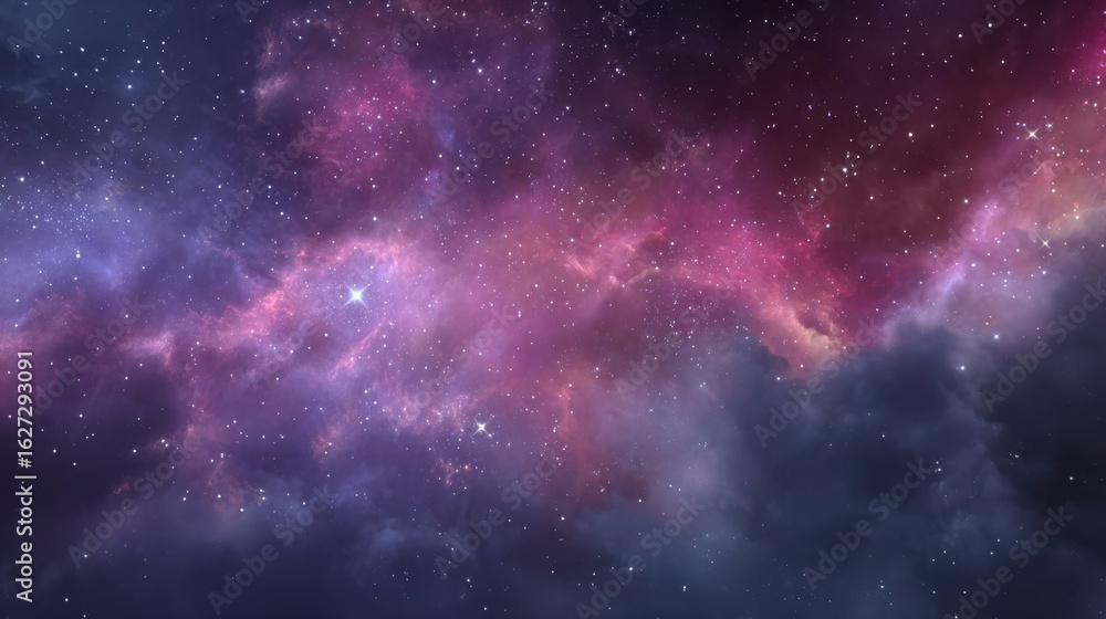 Vibrant Cosmic Nebula with Stars and Colorful Gas Clouds in Space Vibrant Cosmic Nebula with Stars and Colorful Gas Clouds in Space