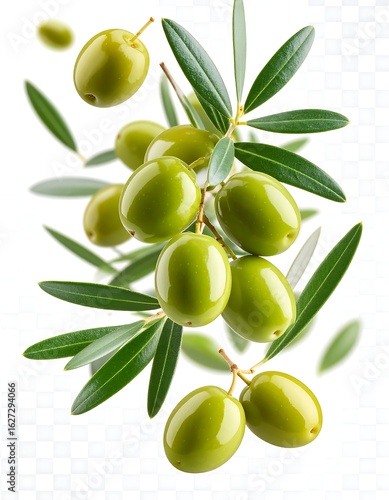 Wallpaper Mural Fresh green olives with leaves Torontodigital.ca