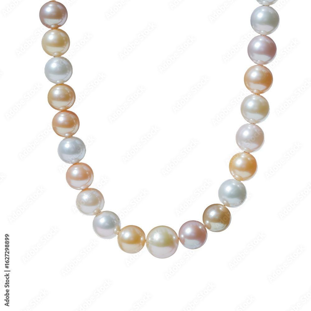 Obraz premium Elegant pearl necklace with iridescent sheen, perfect for luxury branding and sophisticated designs