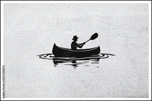 Paddle the Peaceful Waters,
Solo Adventure Canoe Ride,
Tranquil River Journey,
Man & Paddle in Harmony