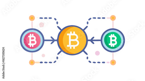 Bitcoin blockchain network cryptocurrency decentralized digital currency peer to peer technology concept
