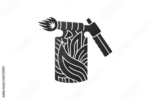 Blowtorch vector silhouette illustration isolated on white background