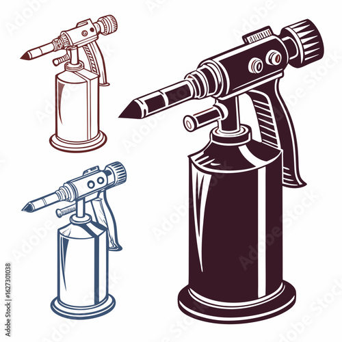 Blowtorch vector silhouette illustration isolated on white background