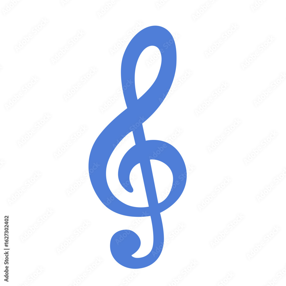 Fototapeta premium blue treble clef