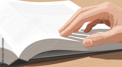 Turning Pages: Hand in a Book