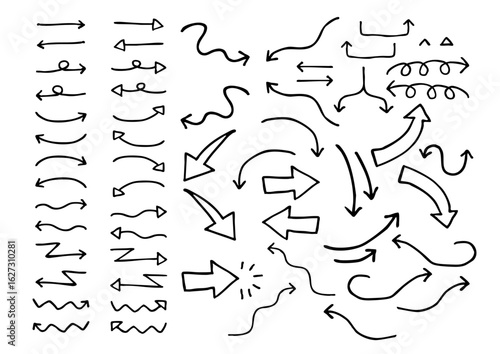 手書きのゆるいいたずら書き風矢印アイコン