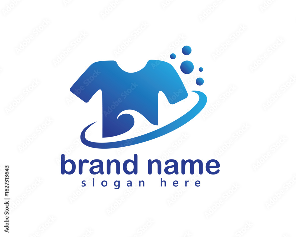 Obraz premium creative laundry logo, clothes with waves underneath, logo design inspiration