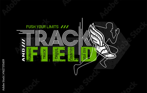 track and field graphic t-shirt design
