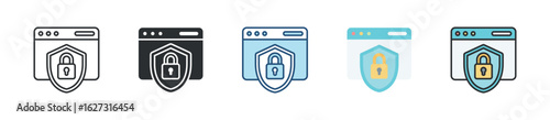 Web Security Icon Set Multiple Style Collection