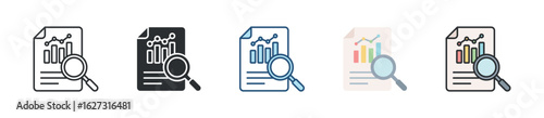 Seo Report Icon Set Multiple Style Collection