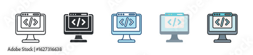 Web Development Icon Set Multiple Style Collection