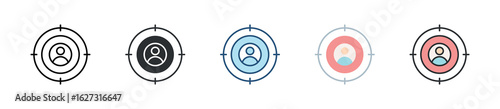 Target Audience Icon Set Multiple Style Collection