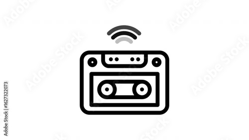 casette minimalist line animation