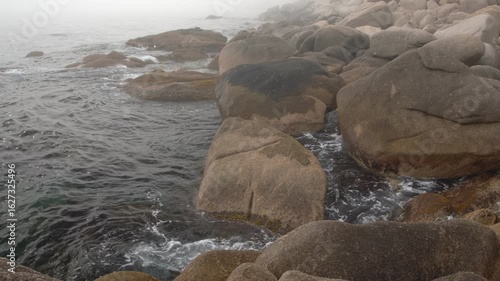 Waves on the stone coast