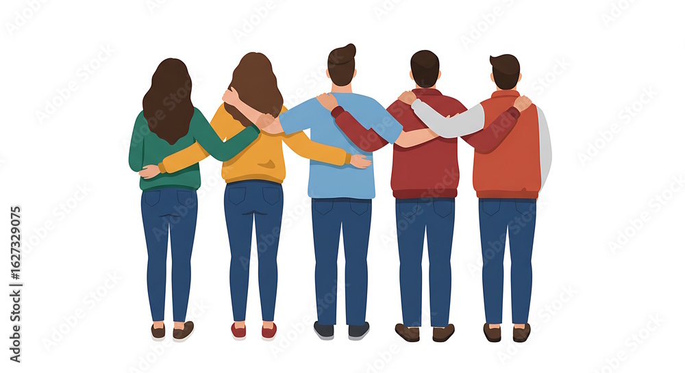 Fototapeta premium Team of Five Friends Together
