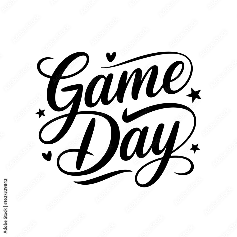 Game Day. Vector Design Isolated on White Background Game Day. Vector Design Isolated on White Background