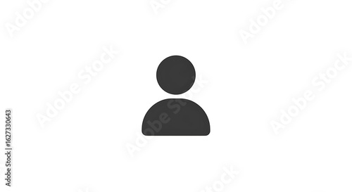 Simple silhouette icon of a person isolated on white background